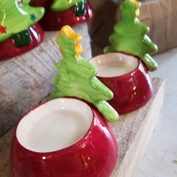 Christmas Tree Ceramic Votive Candle Holder, Christmas Tea Light, Gift for Mom - Picture 7 of 15